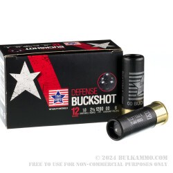250 Rounds of 12ga Ammo by Stars & Stripes - 00 Buck