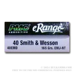 50 Rounds of .40 S&W Ammo by PMC - 165gr EMJ