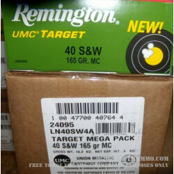 1000  Rounds of .40 S&W Nickel Plated Ammo by Remington - 165gr MC