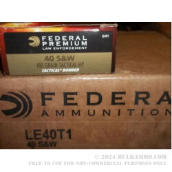 50 Rounds of .40 S&W Ammo by Federal Tactical Bonded - 180gr JHP