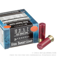 25 Rounds of 12ga Ammo by Federal - 1 1/8 ounce #7 Shot (Steel)