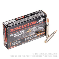 20 Rounds of .270 Win Ammo by Winchester Razor Boar - 130gr HP