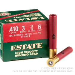 25 Rounds of .410 3" Ammo by Estate HV Hunting - 11/16 oz #6 Shot
