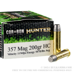 20 Rounds of .357 Mag Ammo by Corbon Hunter - 200gr Hard Cast