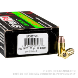 50 Rounds of .380 ACP Ammo by SinterFire Greenline - 75gr Frangible