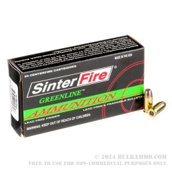 50 Rounds of .380 ACP Ammo by SinterFire Greenline - 75gr Frangible