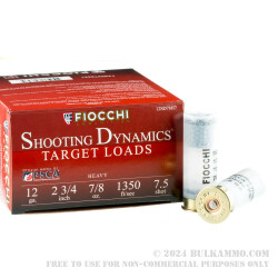 25 Rounds of 12ga Ammo by Fiocchi - 7/8 ounce #7.5 shot