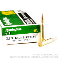 500 Rounds of .223 Ammo by Remington UMC - 55gr FMJ
