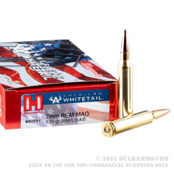 20 Rounds of 7mm Rem Mag Ammo by Hornady American Whitetail- 139gr SP