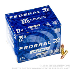 3250 Rounds of .22 LR Ammo by Federal Champion - 36gr CPHP