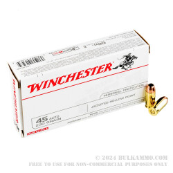 50 Rounds of .45 ACP Ammo by Winchester - 230gr JHP