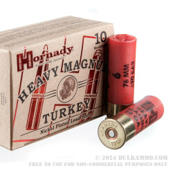 10 Rounds of 12ga 3" Turkey Ammo by Hornady - 1 1/2 ounce #6 heavy magnum shot