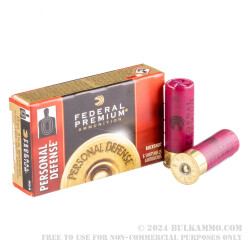 5 Rounds of 12ga Ammo by Federal Premium Personal Defense - #4 Buck - 34 Pellet