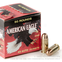 500 Rounds of .45 ACP Ammo by Federal American Eagle - 230gr FMJ