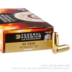 50 Rounds of .40 S&W Ammo by Federal - 180gr HST JHP