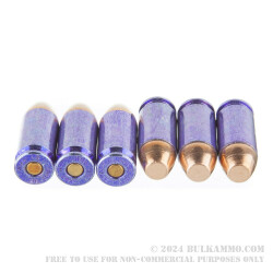 50 Rounds of .40 S&W Ammo by Winchester - 180gr FMJ DHS Purple Tinted Case