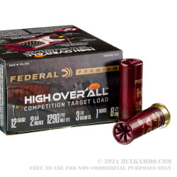 25 Rounds of 12ga Ammo by Federal High Over All - 1 ounce #8 1/2 shot