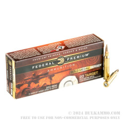 20 Rounds of .223 Ammo by Federal Gold Medal - 73gr Berger BTHP