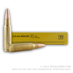 20 Rounds of 6.8 SPC Ammo by Sellier & Bellot - 110gr Barnes TSX