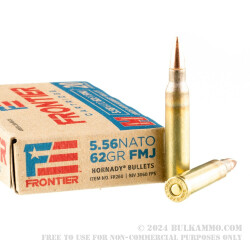 500 Rounds of 5.56x45 Ammo by Hornady Frontier - 62gr FMJ