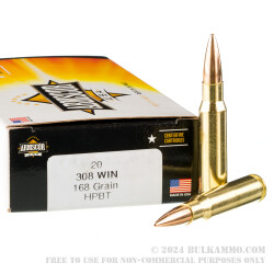 200 Rounds of .308 Win Ammo by Armscor - 168gr HPBT