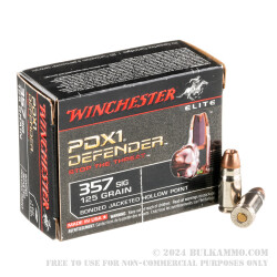 20 Rounds of .357 SIG Ammo by Winchester PDX1 Defender - 125gr JHP