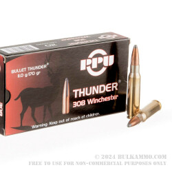 20 Rounds of .308 Win Ammo by Prvi Partizan Thunder - 170gr SP