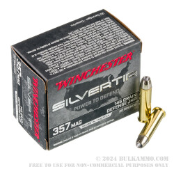 20 Rounds of .357 Mag Ammo by Winchester Silvertip - 145gr JHP