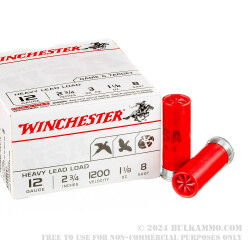 100 Rounds of 12ga Ammo by Winchester - 1 1/8 ounce #8 shot