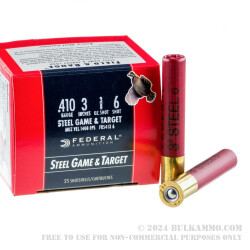 250 Rounds of .410 Ammo by Federal Steel Game & Target -  #6 shot