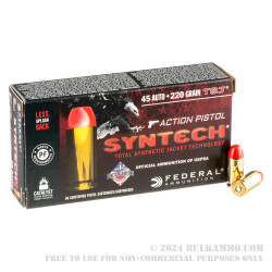 500 Rounds of .45 ACP Ammo by Federal Syntech Action Pistol - 220gr Total Synthetic Jacket FN