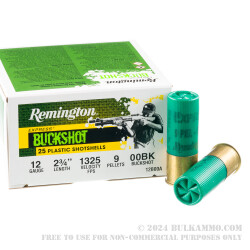 100 Rounds of 12ga Ammo by Remington -  00 Buck