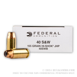 50 Rounds of .40 S&W Ammo by Federal - 155gr JHP