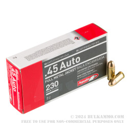 1000 Rounds of .45 ACP Ammo by Aguila - 230gr FMJ