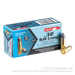 50 Rounds of .32S&W Long Ammo by Aguila - 98gr LRN