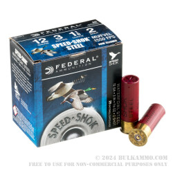 25 Rounds of 12ga Ammo by Federal - 1 1/8 ounce #2 Shot (Steel)