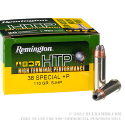 20 Rounds of .38 Spl +P Ammo by Remington HTP - 110gr SJHP