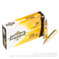 500 Rounds of .308 Win Ammo by Armscor - 147gr FMJ