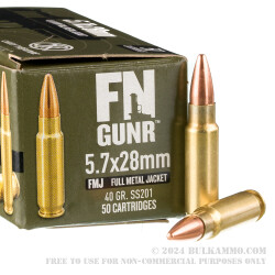 500 Rounds of 5.7x28mm Ammo by FN Herstal - 40gr FMJ