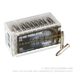 50 Rounds of .22 WMR Ammo by Federal Punch - 45gr JHP