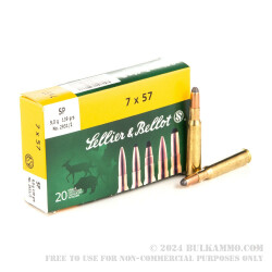 400 Rounds of 7x57mm Mauser Ammo by Sellier & Bellot - 139gr SP