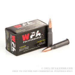 20 Rounds of 7.62x54r Ammo by Wolf WPA Polyformance - 174gr FMJ