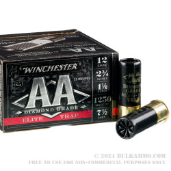 25 Rounds of 12ga Ammo by Winchester AA Diamond Grade Elite Trap - 1 1/8 ounce #7 1/2 shot