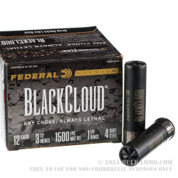 25 Rounds of 12ga Ammo by Federal Black Cloud FS Steel - 1 1/2 ounce #4 shot