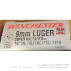 9mm 147 gr Super Unleaded Encapsulated Winchester Super X Ammo For Sale!