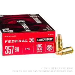 50 Rounds of .357 SIG Ammo by Federal - 125gr FMJ