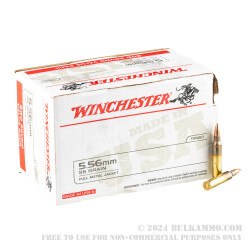 200 Rounds of 5.56x45 Ammo by Winchester USA - 55gr FMJ M193