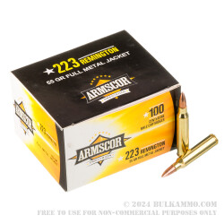 1200 Rounds of .223 Ammo by Armscor - 55gr FMJ