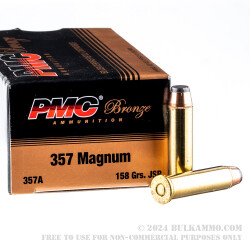 1000 Rounds of .357 Mag Ammo by PMC - 158gr JSP