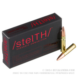 20 Rounds of .300 AAC Blackout Ammo by Ammo Inc. stelTH - 220gr TMJ